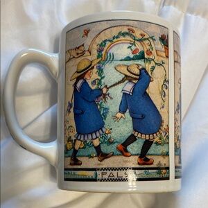 Colorful Ceramic Mug with Children Illustration